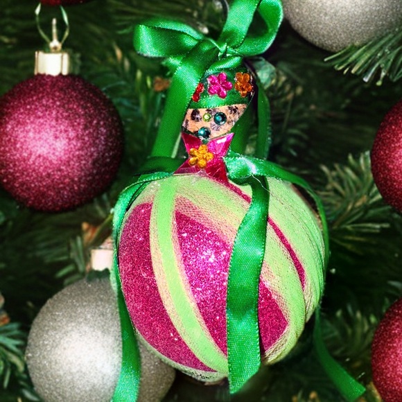 Merry & Lime Retro Jewel Adorned Christmas Tree Ornament - Picture 15 of 15